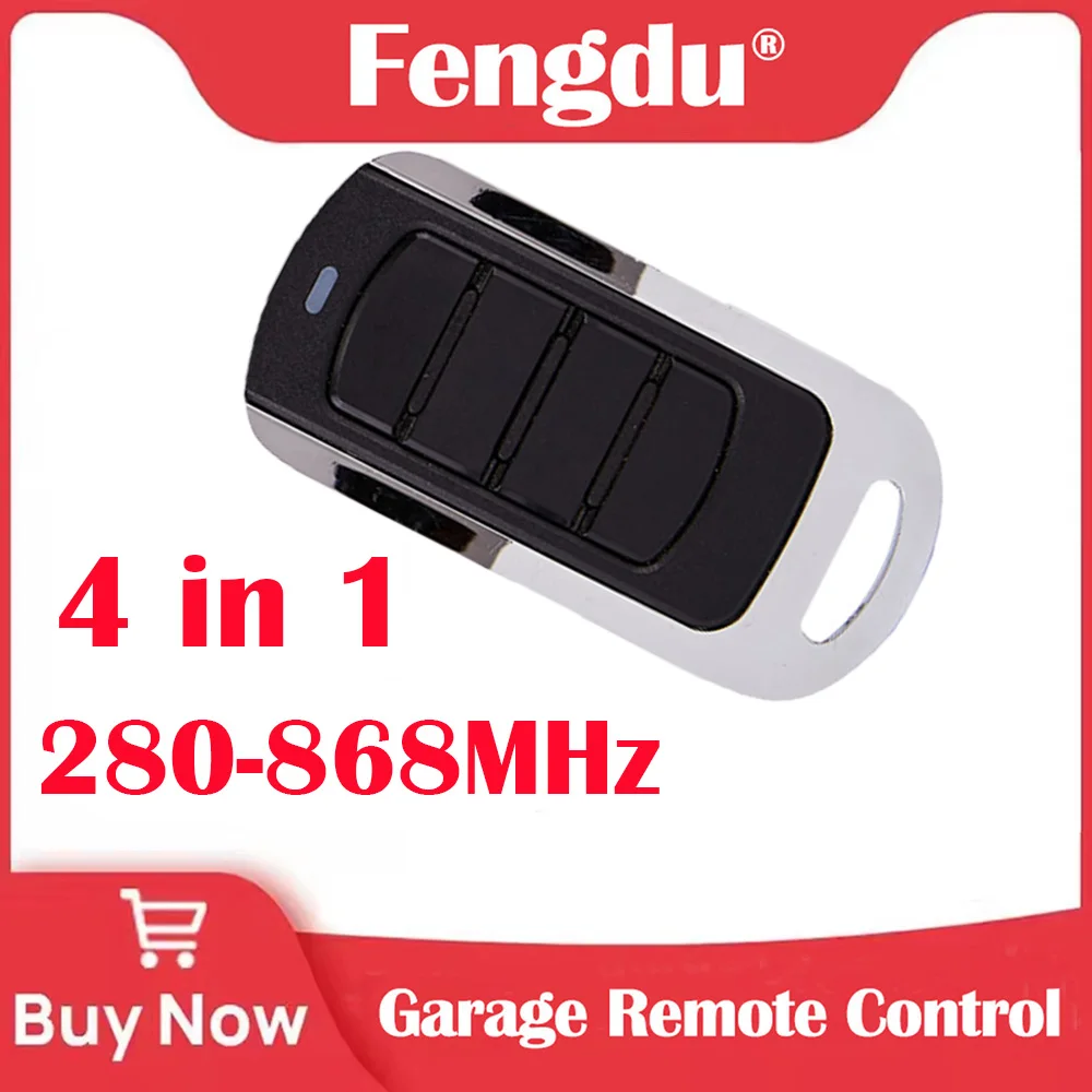

Universal 4 Channel Command Garage Door Opener Duplicator Multi Frequency 280MHZ to 868MHZ RF Remote Control Copier