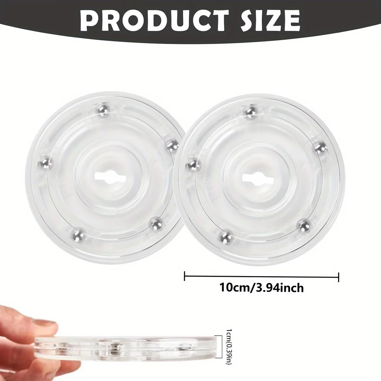 Acrylic 360‑Degree Rotating Tray Set, Transparent Rotating Display Stand, Multi‑Purpose Organizer Tray, for Bathroom, Kitchen