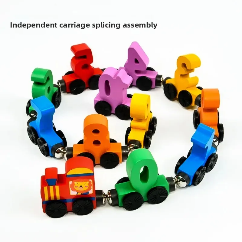 Blocos magnéticos de número de trem, brinquedos educativos para crianças de 1 a 3 anos, 2-4 anos, 5 anos, montagem de bebês, brinquedos inteligentes