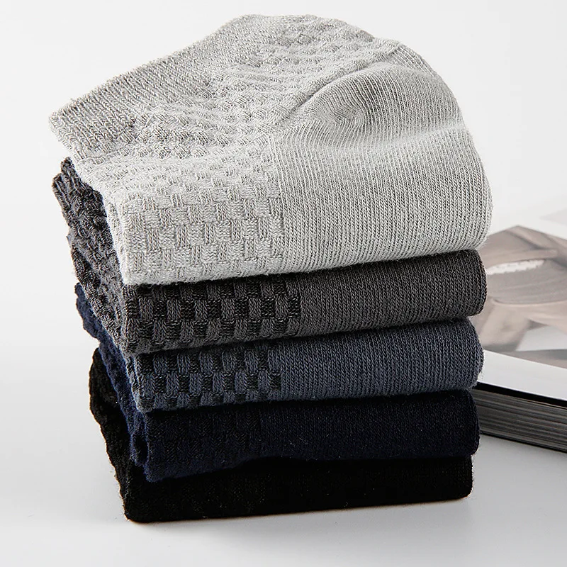 5 Paare/los männer Bambus Faser Socken Business Kurze Atmungsaktive Ankle Socken Männliche Socke Hohe Qualität Große Größe EU38-44 – Detail 4