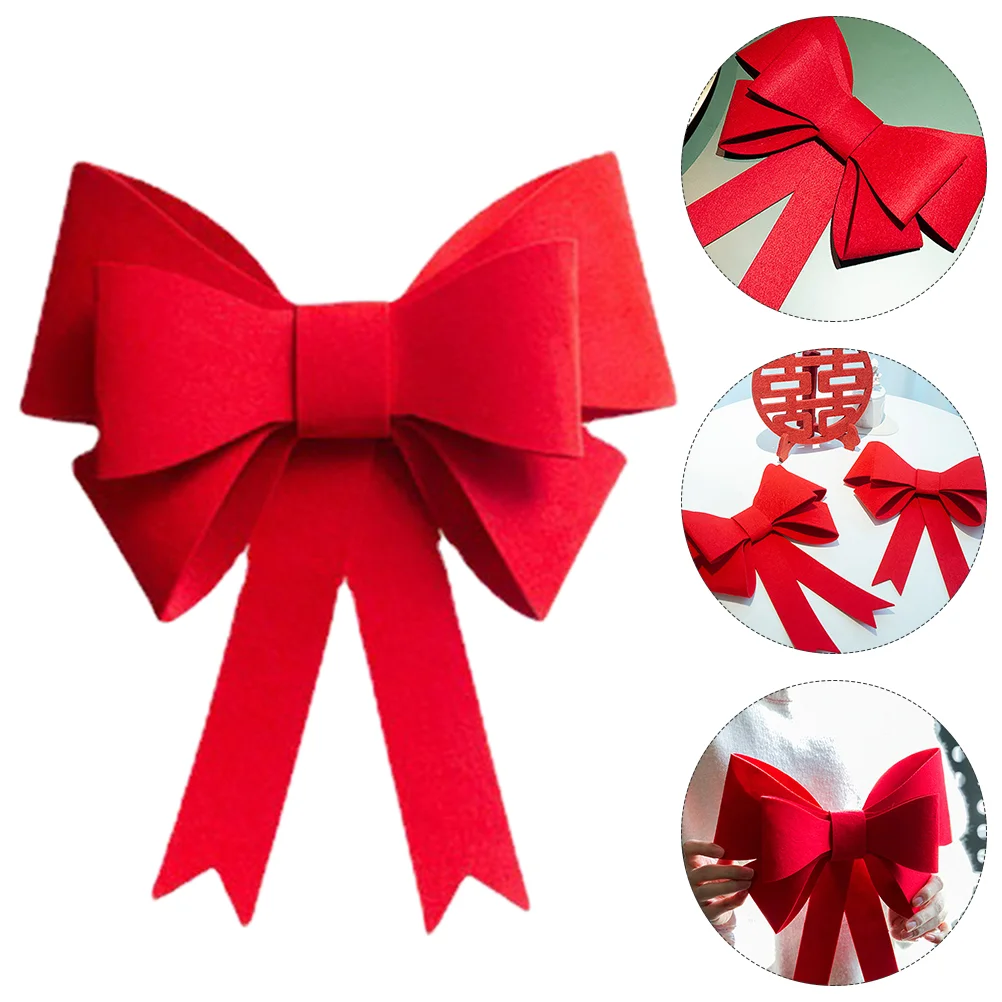 Large Red Bow Tie Decor 100pcs Wedding Room Curtain Christmas Tree Knot Felt Multi Layers Festivals Occasions Birthday Party