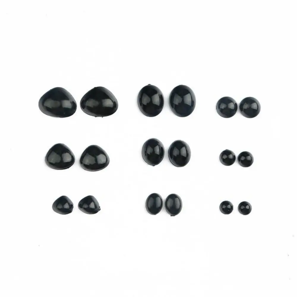 20-500 Uds. Negro DIY Animal globo ocular/Nariz Panda oso Capibara perro muñeco de peluche ojo/Nariz redondo/ovalado plástico