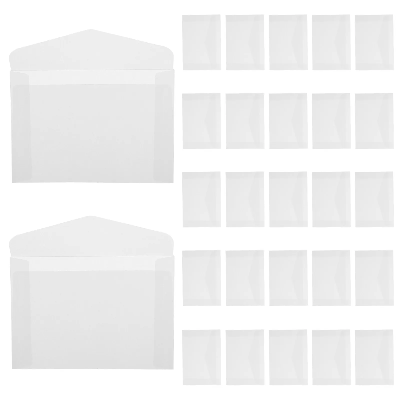 100Pcs Glassine Envelopes Semi Transparent Acid-Free Paper Mini Invitations Business Cards Craft Gift Tags Windowed Envelopes
