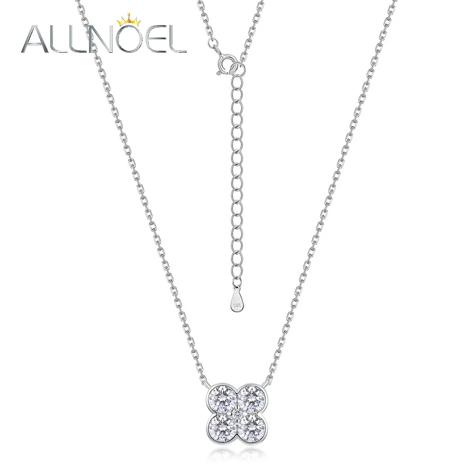 ALLNOEL Clover D اللون مويسانيتي قلادة للمرأة 925 الاسترليني قلادة فضية هدية الخطوبة مع GRA مجوهرات معتمدة #5