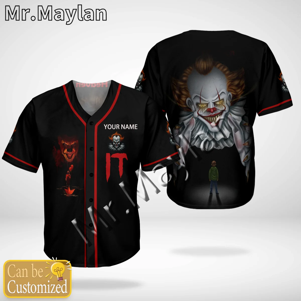 

Halloween Horror Charaters Custom Name Baseball Jersey Shirt Baseball Shirt 3D Printed Men's Shirt Casual Shirts hip hop Tops-56