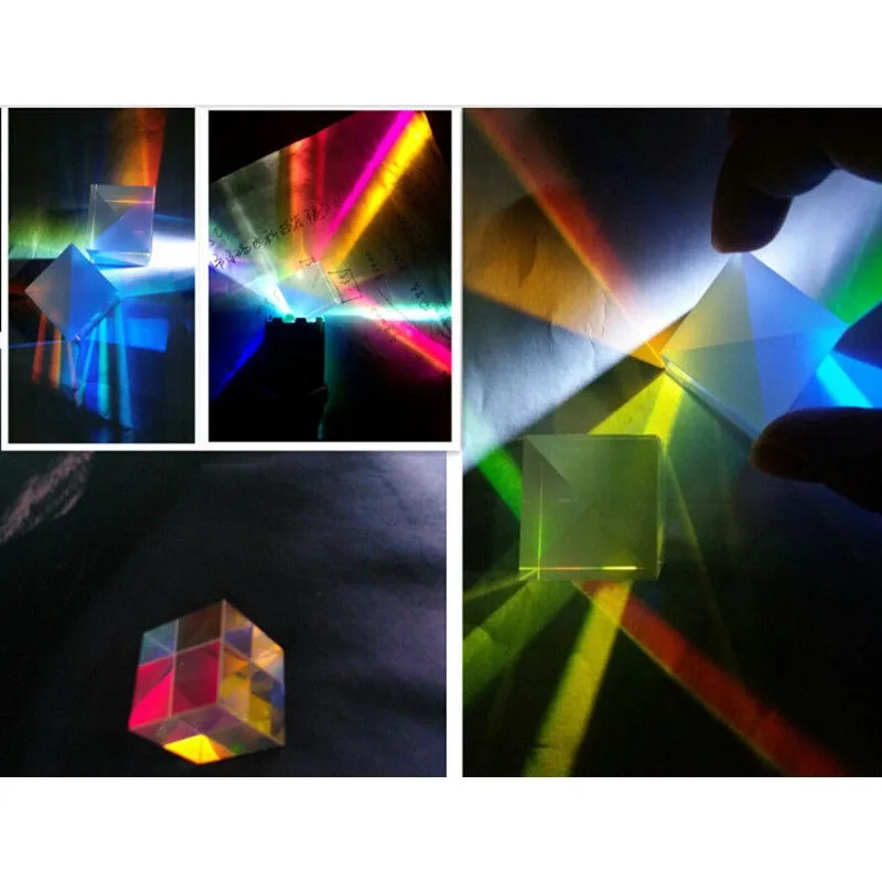 4 PCS Beautiful DIY Defective X-Cube Prism RGB Combiner Splitter Cross Dichroic Prism for Party Home Decoration