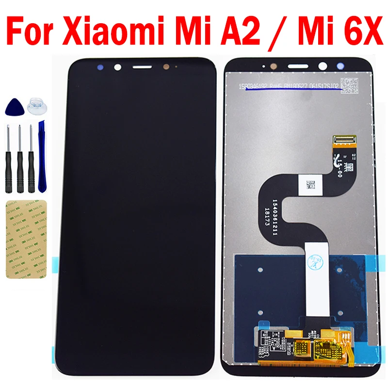 

For Xiaomi Mi A2 MIA2 Mi 6X Mi6x LCD Display Monitor Pantalla Module Panel Touch Screen Digitizer Sensor Glass Assembly Frame