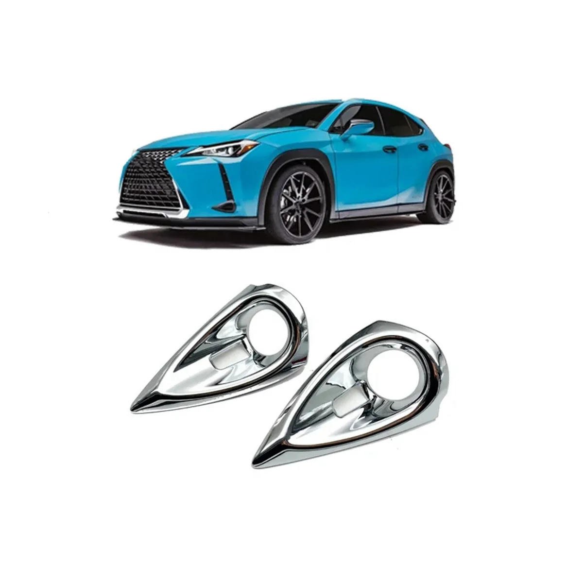 For Lexus UX200 UX250H UX260H 2019 2020 Car Front Foglight Cover Molding Trim Head Foglamp Protect Frame