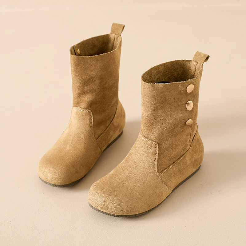 

Women Ankle Boots Suede Flats Shoes Casual New Sport 2025 Trend Fashion Sneakers Winter Brand Snow Boots Walking Woman Zapatos