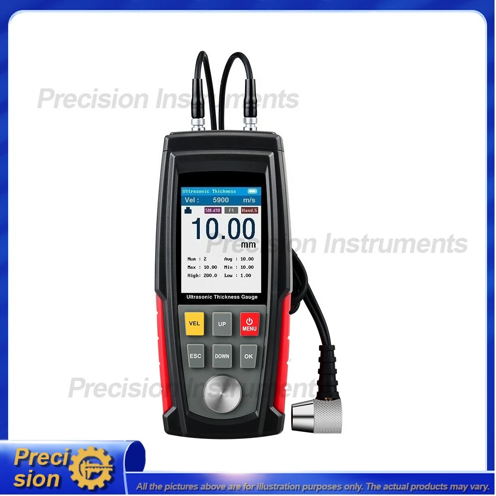 Digital Ultrasonic Thickness Gauge WT100A 0.039 to 8.85 Inch 1 to 225 mm Range with Probe Precision Metal Plastic Glass