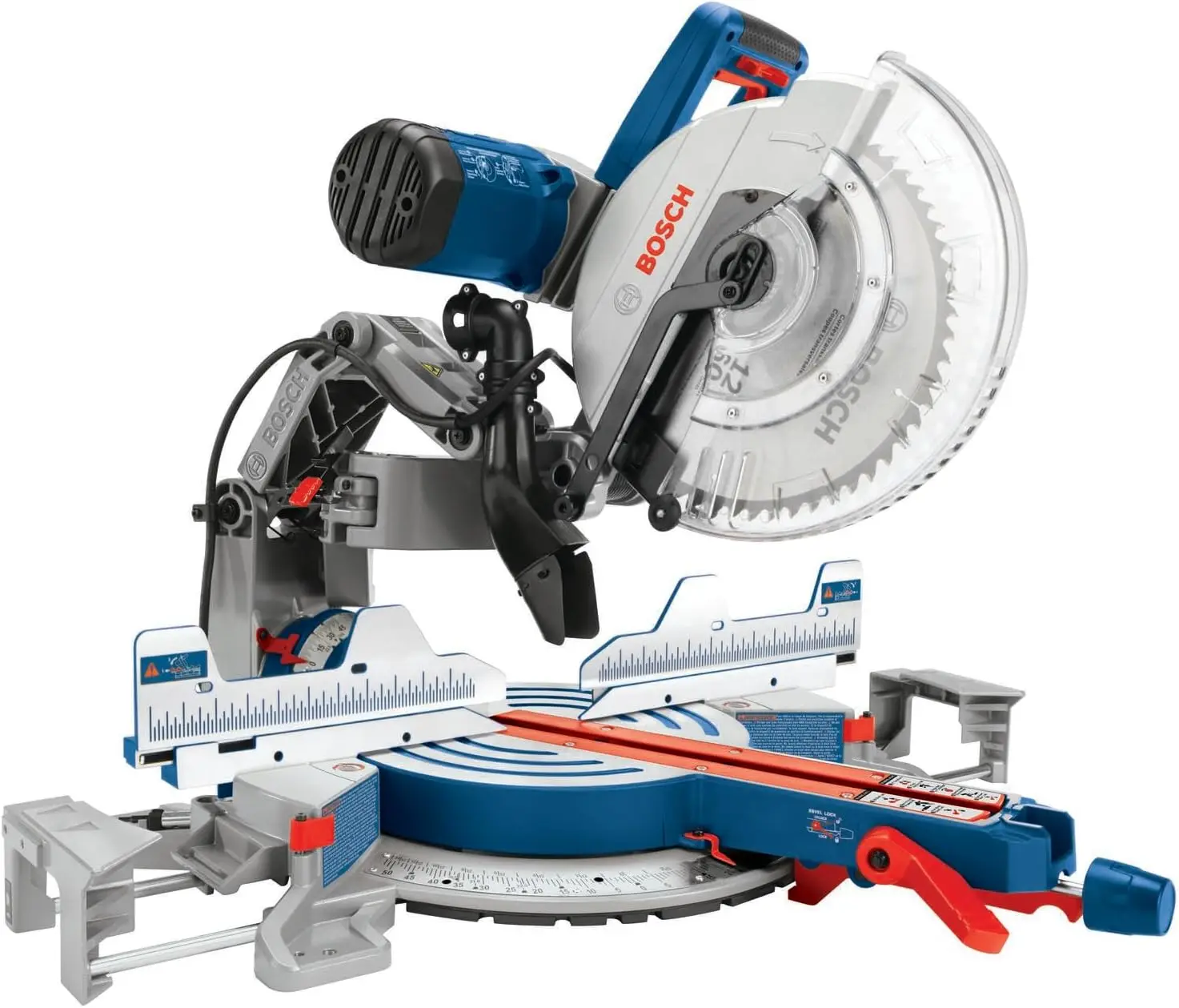 Bosch-GCM12SD Deslizante Glide Miter Saw com 60 Tooth Saw Blade, Dual-Bevel, com fio, 15 Amp, 12 Polegada