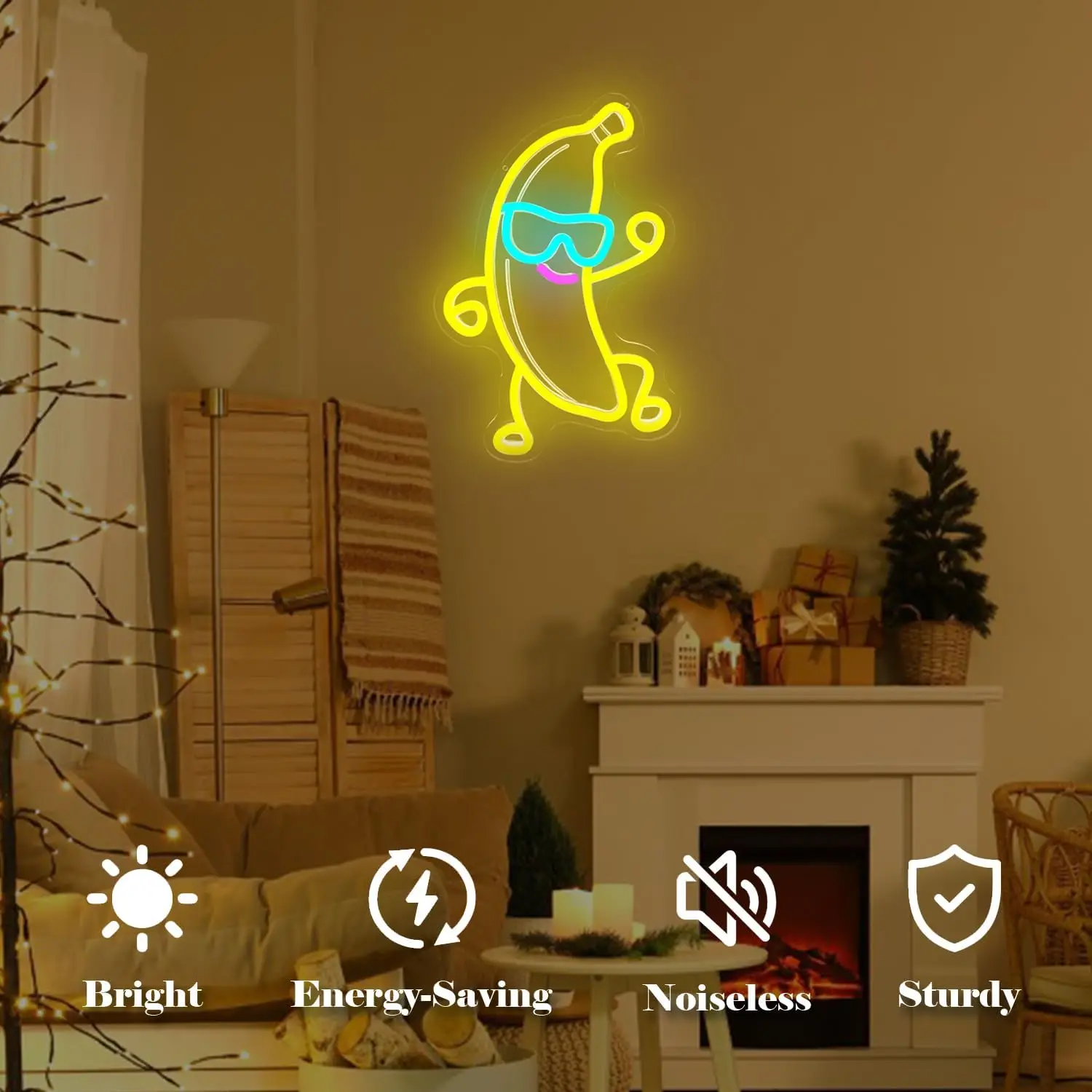 Banana Dancing Neon Sign LED Dimmable Wear Sunglasses Cool Neon Lights for Bedroom Fruit Shop Birthday Party Wall Art Decor