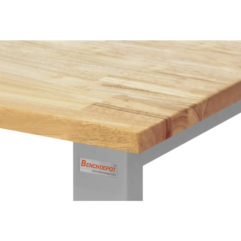 Mesa e bancada de trabalho: tampo de placa de partículas de 1", banco com altura ajustável - 24" P x 48" L x 30" - 36" H - da BenchPro