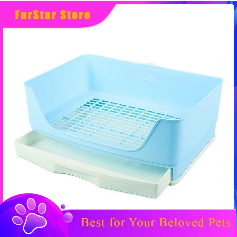 FurStarLarge Space Rabbit Litter Box With Drawer Rectangular Removable Pet Toilet Training Pad Plastic Rabbit Corner Toilet Box