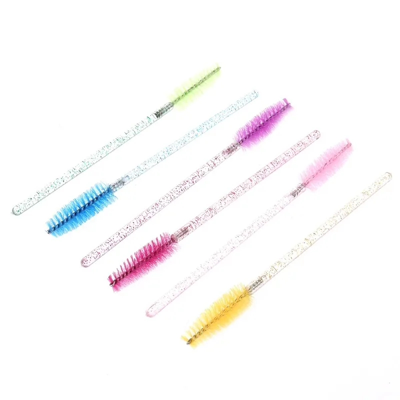 Baguettes bobines jetables professionnelles, 100 pièces, poils en Nylon pour Extensions de cils/sourcils, poignée ABS inodore