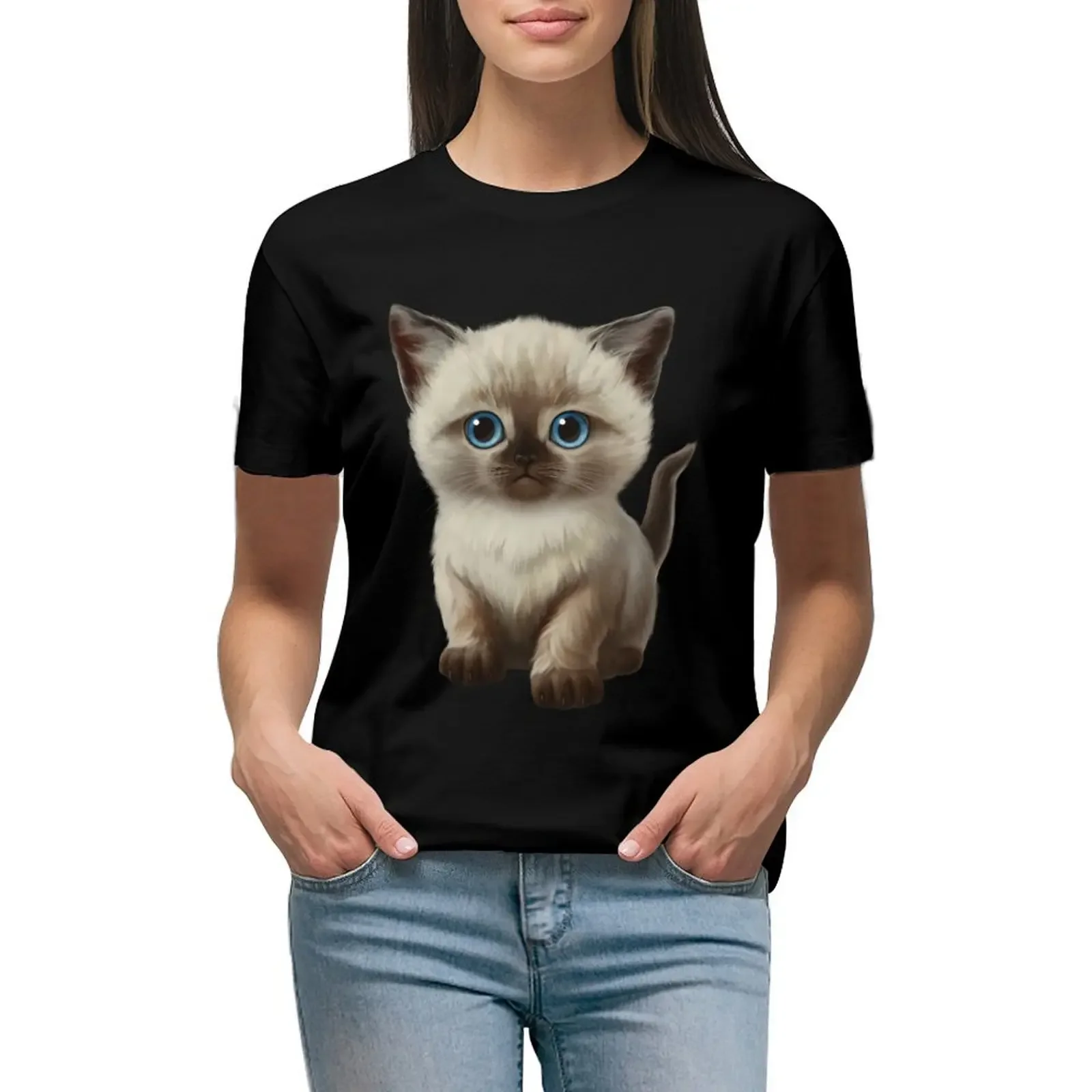 

Cataclysm: Siamese Kitten Paws T-Shirt korean fashion plain customs plus size t shirts for Women loose fit