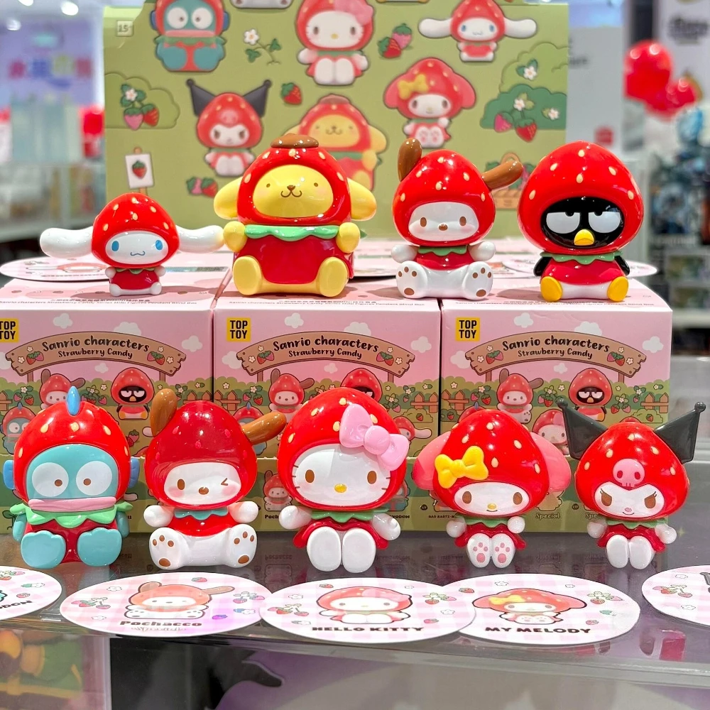 

TOPTOY Sanrio Characters Strawberry Candy Mini Blind Box Anime Peripherals Decoration Cute Doll Pendant Trendy Surprise Toy Gift