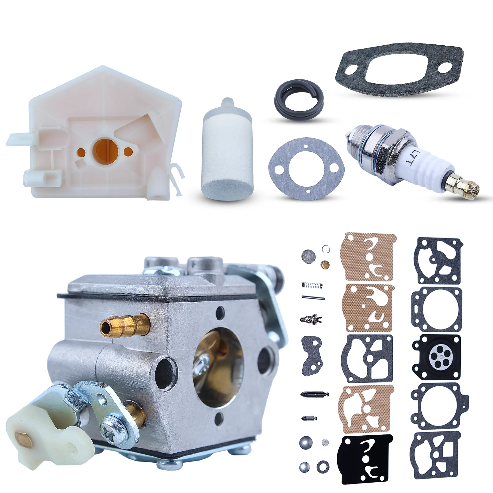 المكربن Carb إعادة بناء عدة ، الهواء فلتر الوقود طوقا ل Husqvarna 51 55 ، المهنية بالمنشار