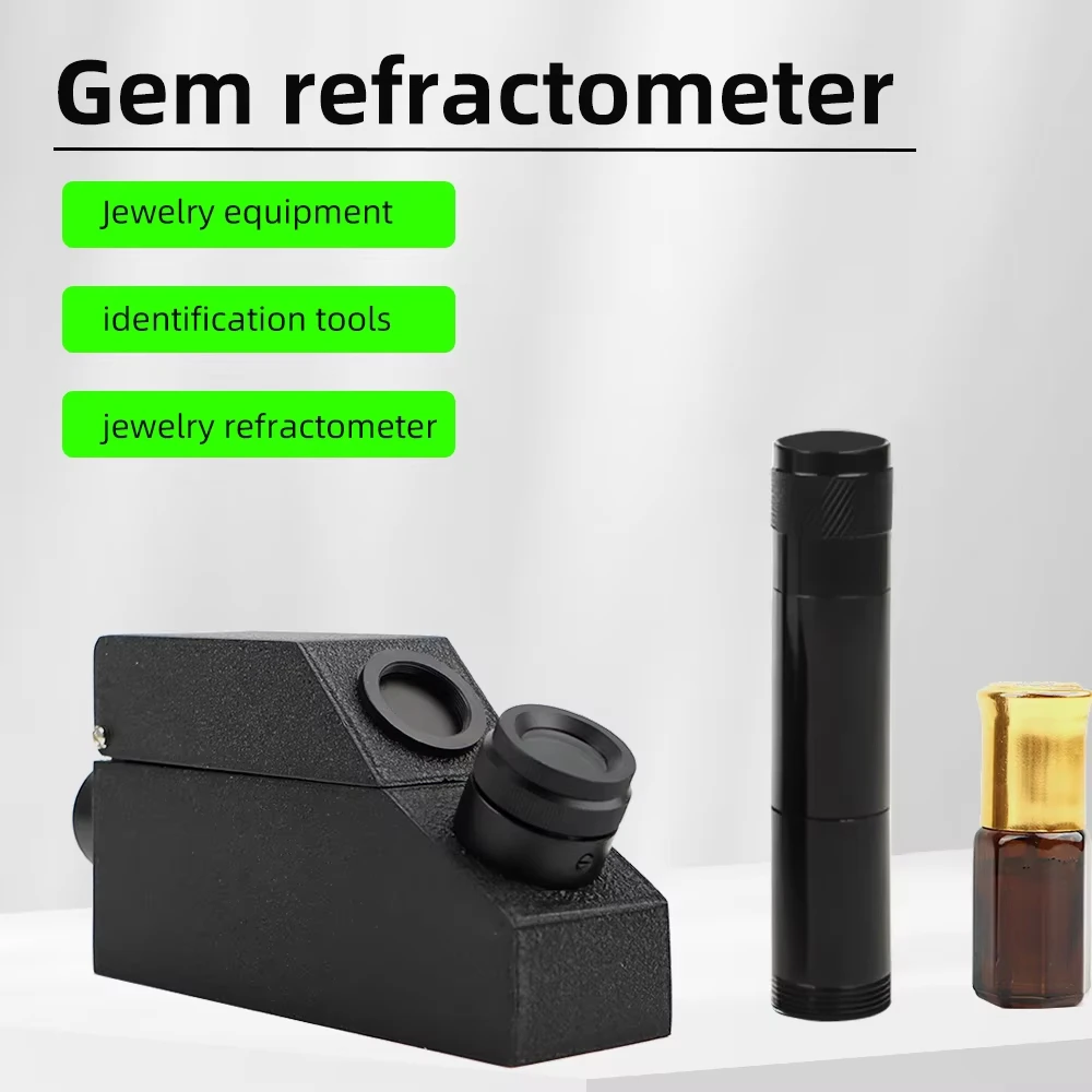 1.30 ~ 1.81RI Gem Refractometer Ruby Jade Diamond Jewelry Refracto Meter Professional Appraisal Tools with Refracting Oil Light