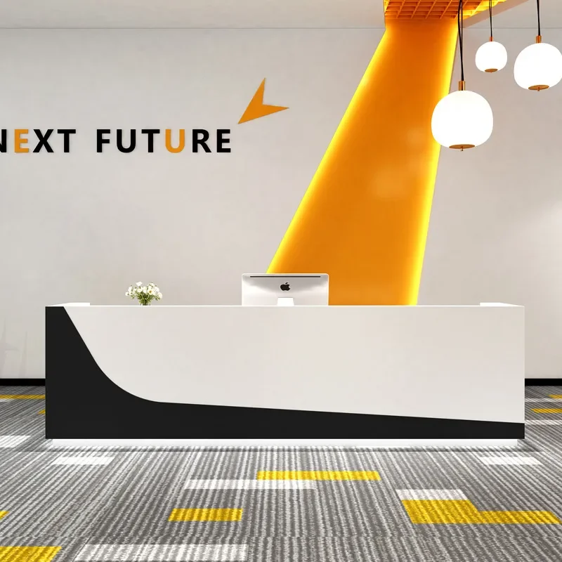 for Company Front Desk Reception Desk Simple Modern Commercial Beauty Store Checkout Counter Hotel Service Desk Baking
