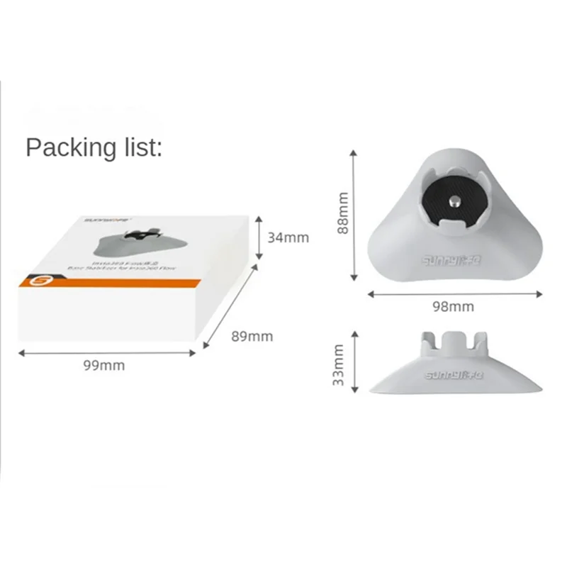 SUNNYLIFE For Insta360 Flow Support Base Handheld Gimbal Desktop Strengthen Base Stabilizer Mount Stand Accessories-X64A