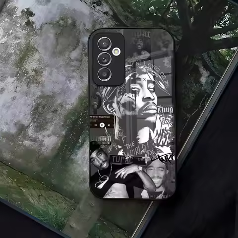 Rapper 2pac Singer Phone Case Glass for Samsung Galaxy S24 S22 S20 S23 S21 Ultra Fe Plus A34 A54 A24 A52 A53 M54 Coque