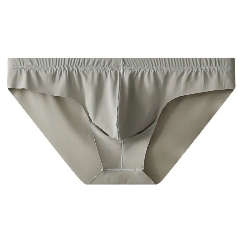 Soft Lingerie Men's Triangle Panties Ice Silk Breathable Ice Silk Briefs Large Size Mid Waist Underwear for Men Men
