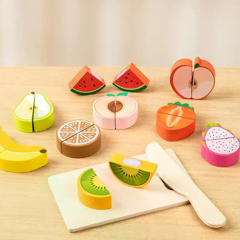 1Set Simulatie Snijden Fruit Voedsel Spel Spelen Keuken Accessoires Montessori Educatief Speelgoed Voor Kinderen Houten Fantasiespeelgoed