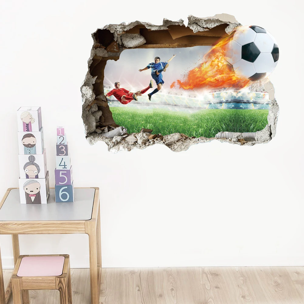 Creative Football Soccer ball wall stickers living room bedroom wall decals boys room decoration