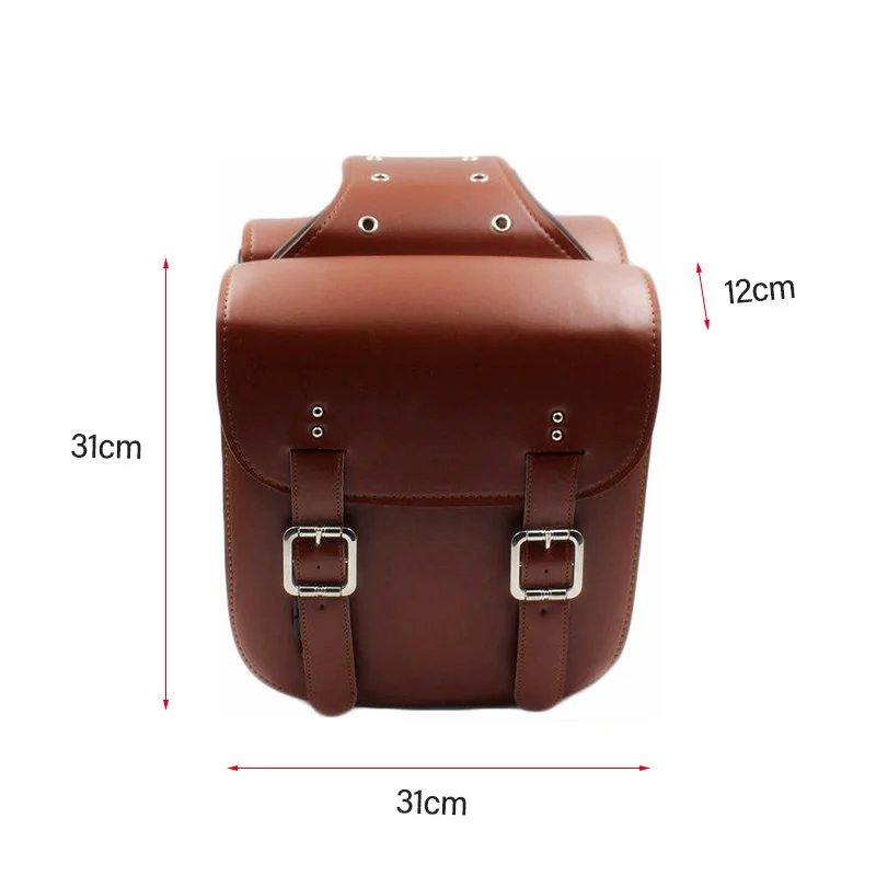 Retro Fashion Bike Motorcycle Saddle Bags Pouch Storage Case Side Luggage Tank Suitcase Waterproof PU Leather Motorbike Parts