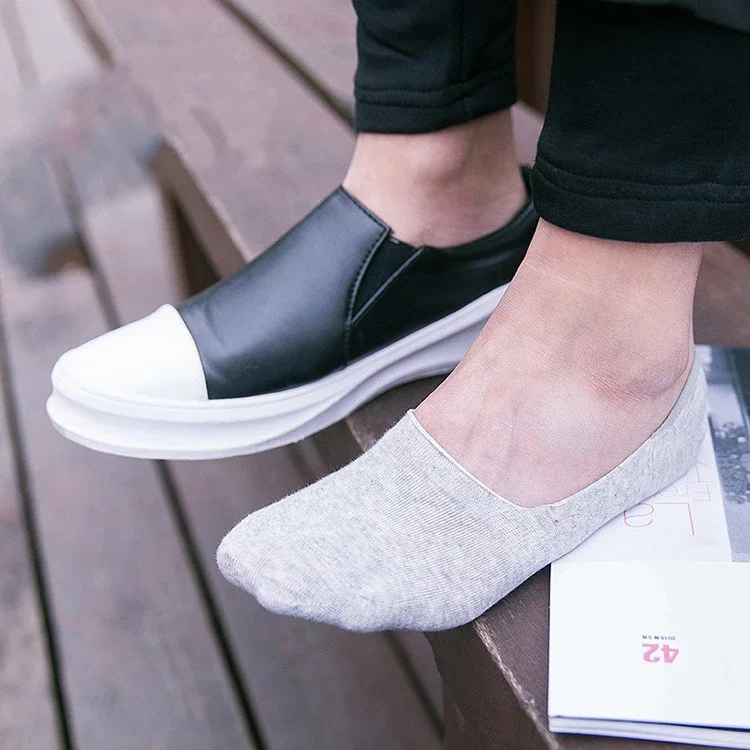 5 쌍 남성 보트 코튼 양말 여름 가을 미끄럼 방지 실리콘 보이지 않는 통기성 양말 남성 발목 양말 슬리퍼 스포츠 양말