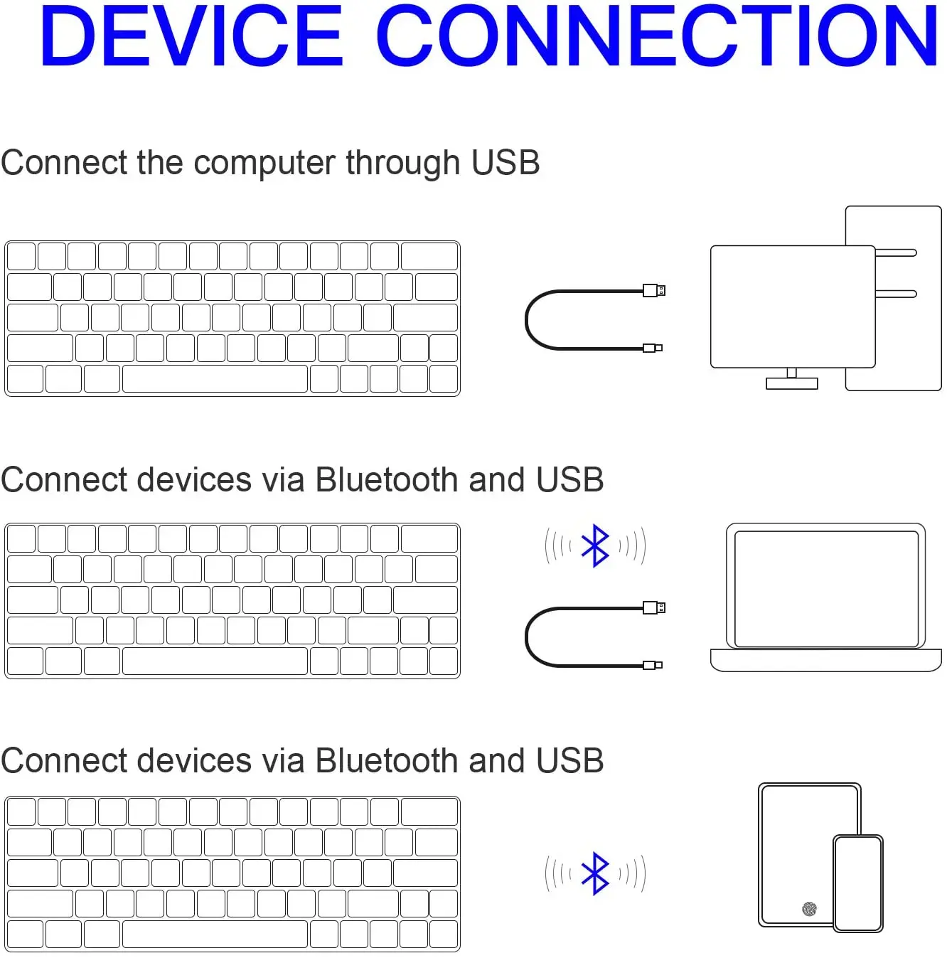 Huvelcro cq63-teclado para jogos mecânicos, sem fio, retroiluminação rgb, bluetooth 5.0, interruptor marrom, 63 teclas, ipad com fio 60%, im