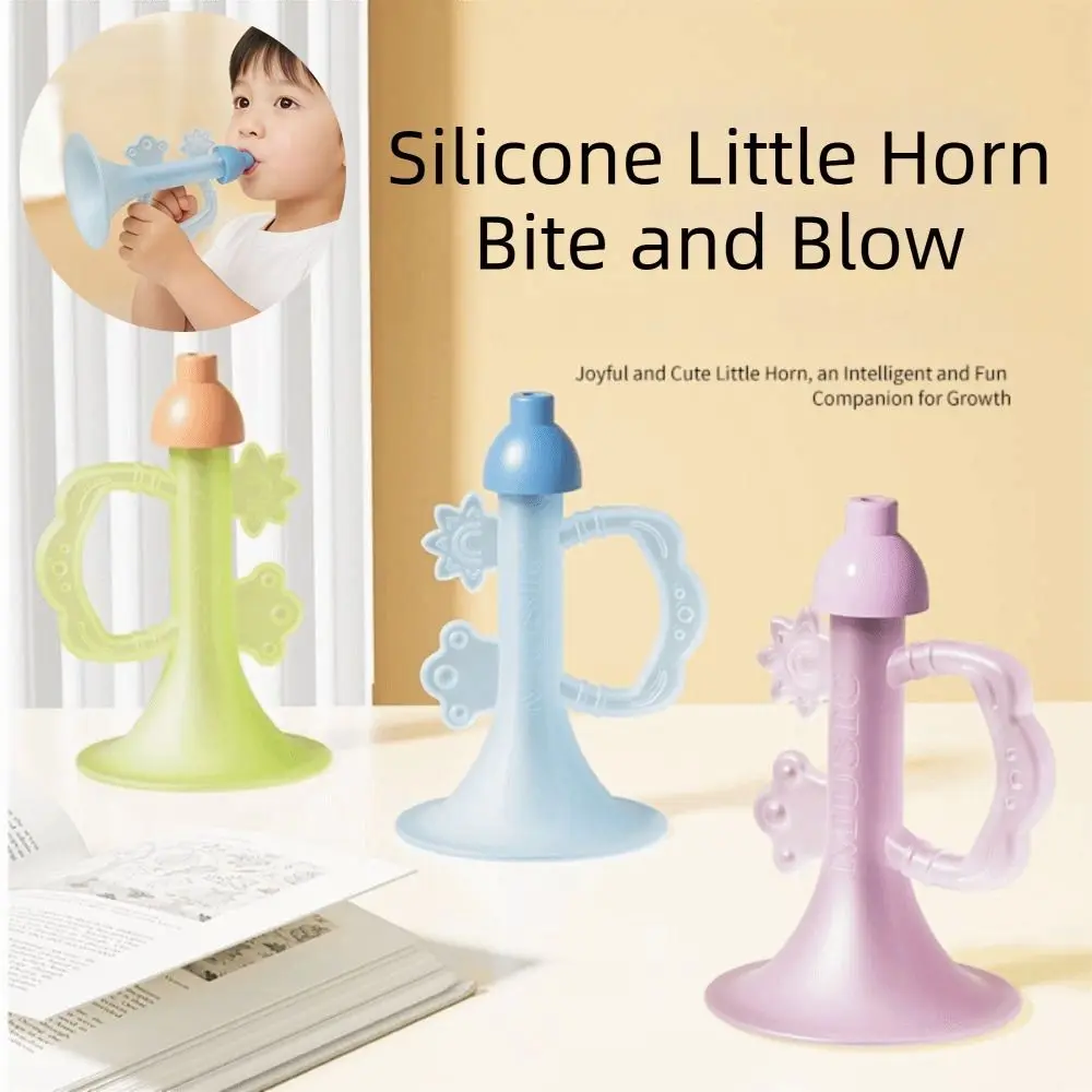 Brinquedo Sensorial para Bebês em Forma de Chifre com Simulação de Som, Design Colorido, Confortável para Mastigar