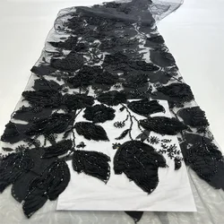 Chiffon laser openwork embroidery hot drilling African stone laser cord lace dress embroidery