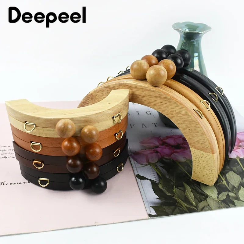 

1Pc Deepeel 14/20cm Wood Handbag Handle Bag Closure Kiss Clasp Purse Frame Bags Making Sewing Wallet Brackets DIY Accessories