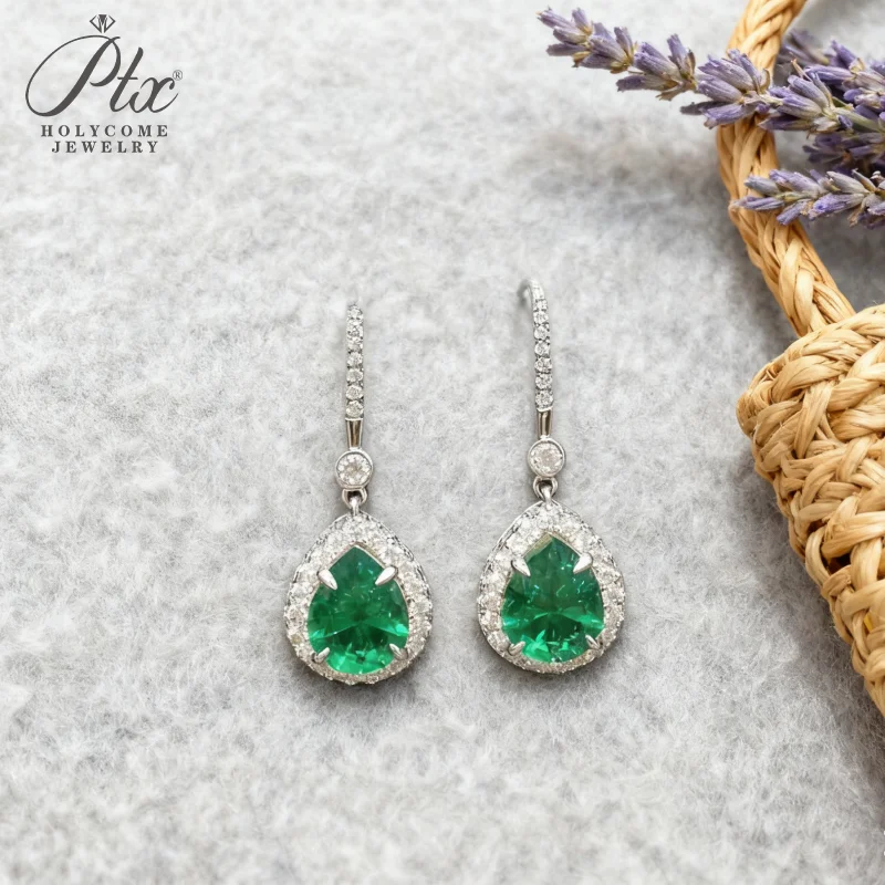 

Серьги в форме груши, выращенные в лаборатории рубиновый сапфир, Колумбийский изумруд, стерлинговое серебро 925, ювелирные изделия премиум-класса, подарки в винтажном стиле, свадьба