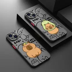Capybara Cute Cartoon Phone Case for iPhone 16 Pro 11 12 Mini 13 14 Pro 15 Pro Max 7 8 Plus XR XS MAX funda