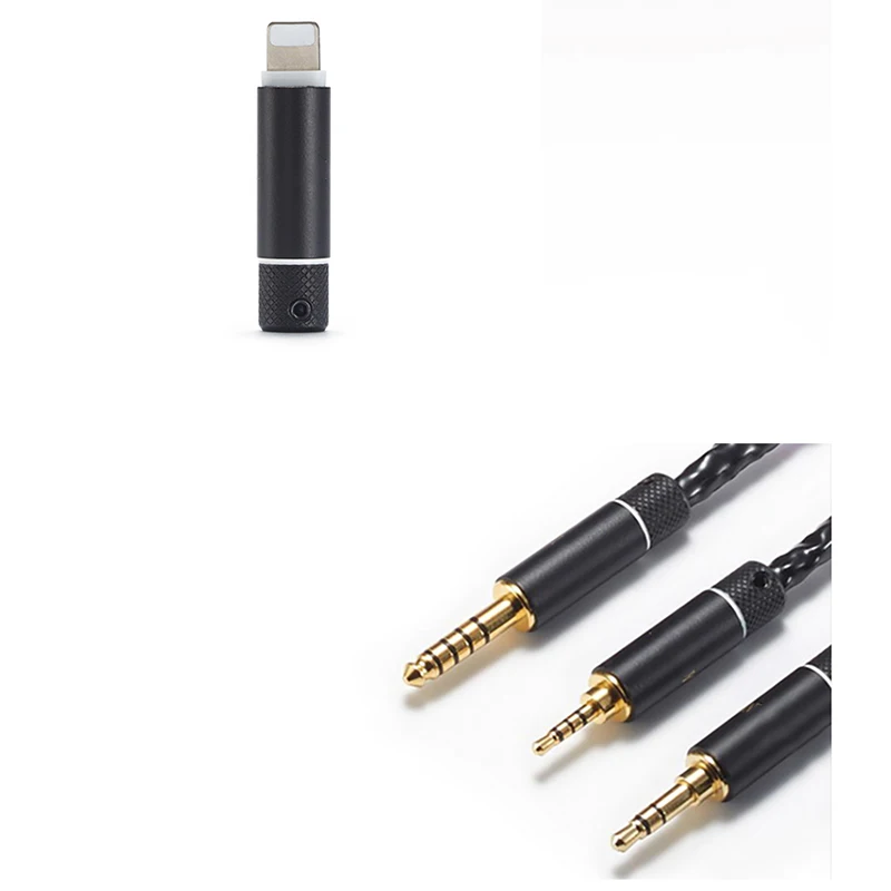 OKCSC HiFi Adapter for iPhone lighting Male Plug 2.5mm 4.4mm balanced Dad Jack 3.5mm Audio 8 Shares Single Copper Silver