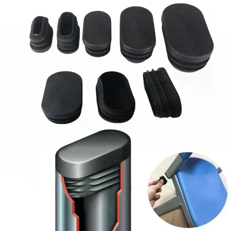 16pcs Oval Silicone Chair Leg Caps Non-slip Table Foot Dust Cover Socks Floor Protector Pads Pipe Plugs Furniture Leveling Feet