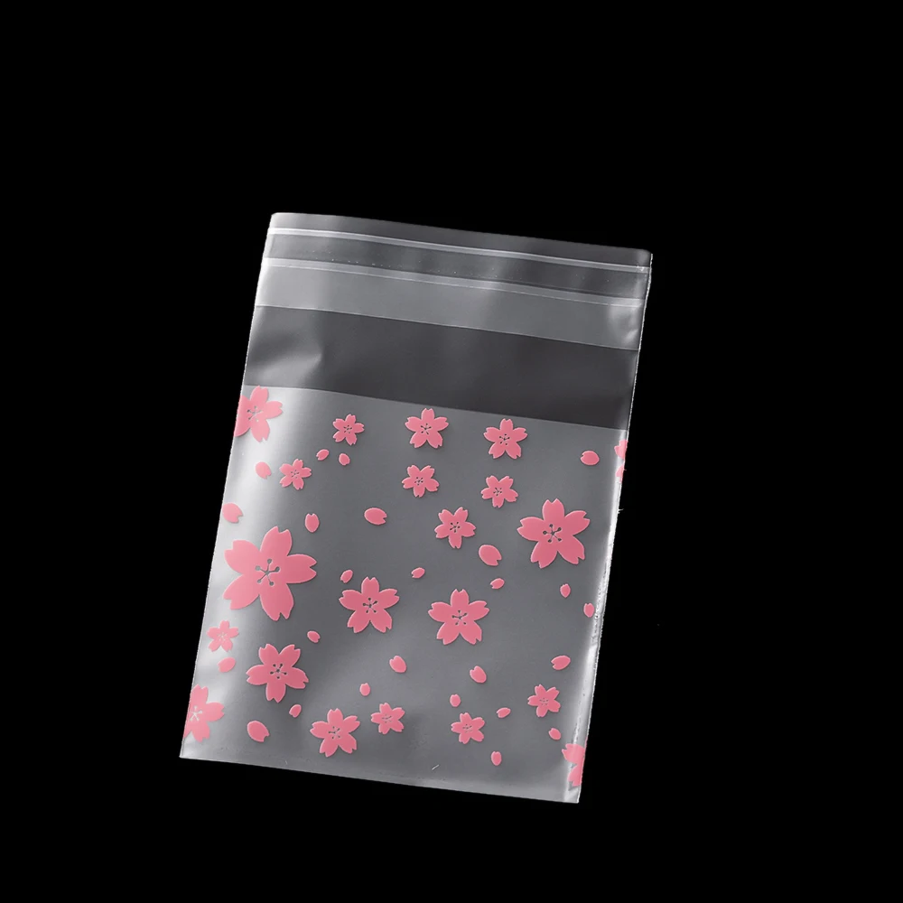 100pcs Clear Candy Cookies Packaging Self-adhesive Flower Bags Storage Gift Pouch Jewelry Supplies Small Businesses Accessories