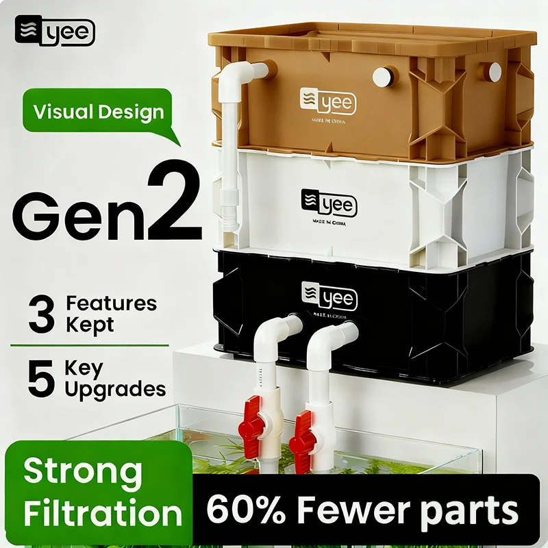 Yee Aquarium Filter Turnover Box Silent Upper Drip Water Circulation External Barrel Pond Marine Freshwater Coral Reef Fish Tank