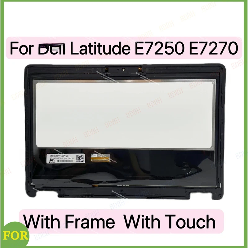 BDBH Para Dell Latitude E7240 E7250 E7270 P26S001 Tela LCD de 12.5" FHD para Notebook com Touch Screen e Painel LCD SPA4