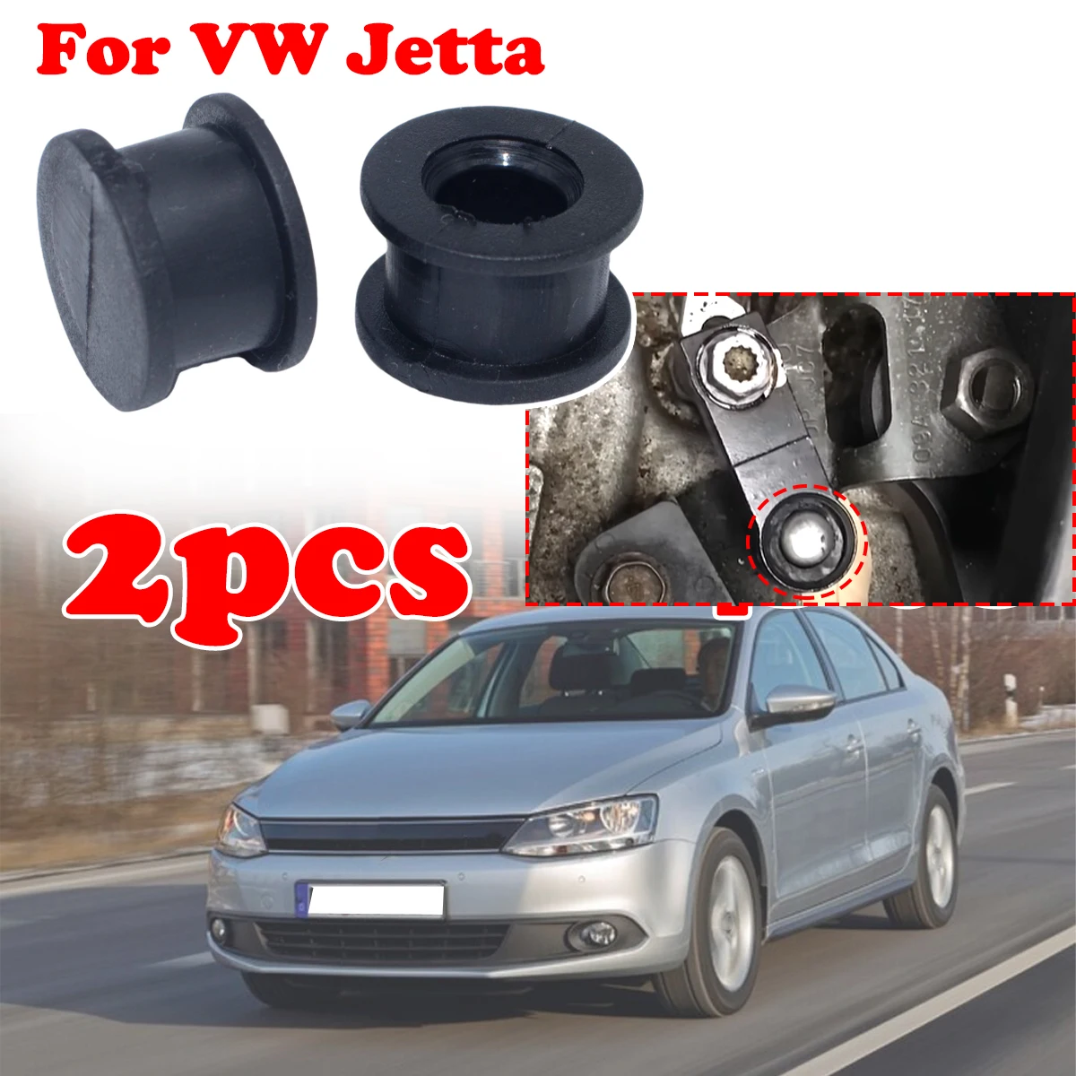 

2Pc Automatic Gear Shifter Cable Bushing Connector Gearbox Linkage End Rubber Bush Car Accessories For VW Golf MK7 Jetta 2016