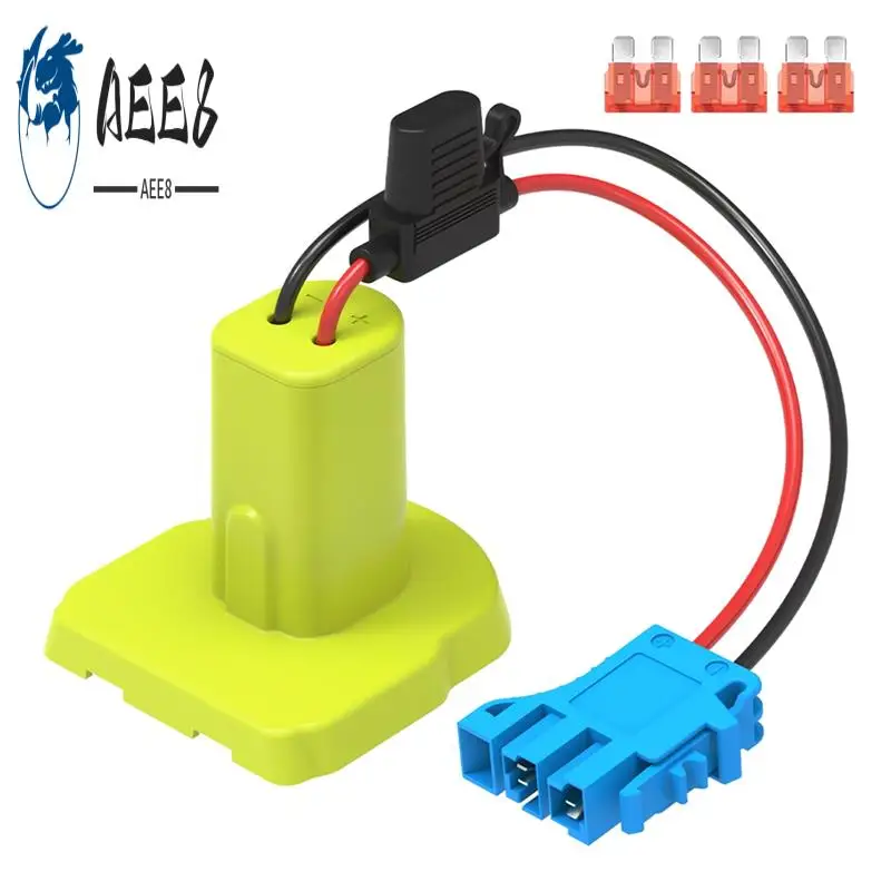 

AEE8-Power Wheels Battery Adapter For Ryobi 18V Battery With Wire Harness Connector,Battery Converter With 3Pcs 40A Fuses