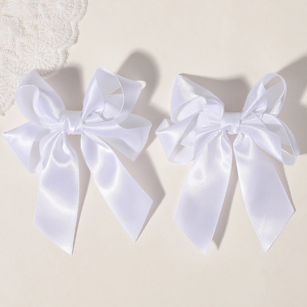 2 Stück/Set Kinder-Haarspangen Einfarbige Schleifenclips für Mädchen Zarte Bandschleifen Haarnadeln Kinder-Haaraccessoires – Detail 15