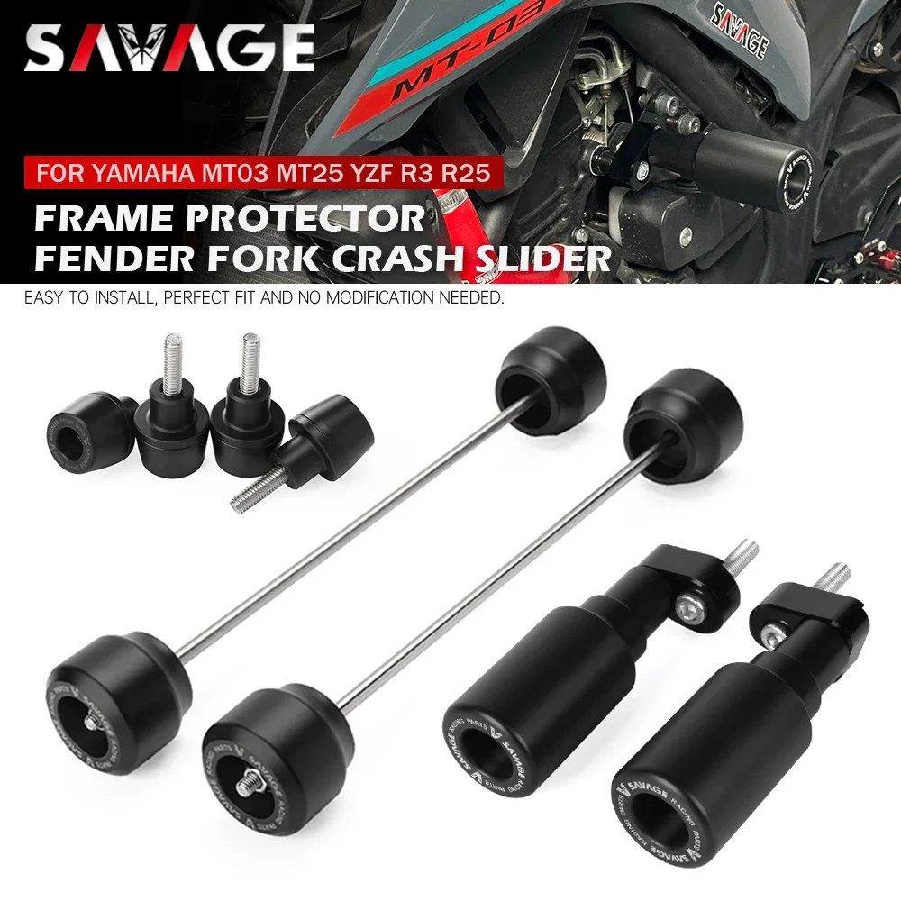 

Motorcycle Frame Protector Crash Slider For YAMAHA MT03 MT25 YZF R3 R25 MT-03 MT-25 Front Fender Fork Wheel Axle Protection Pad