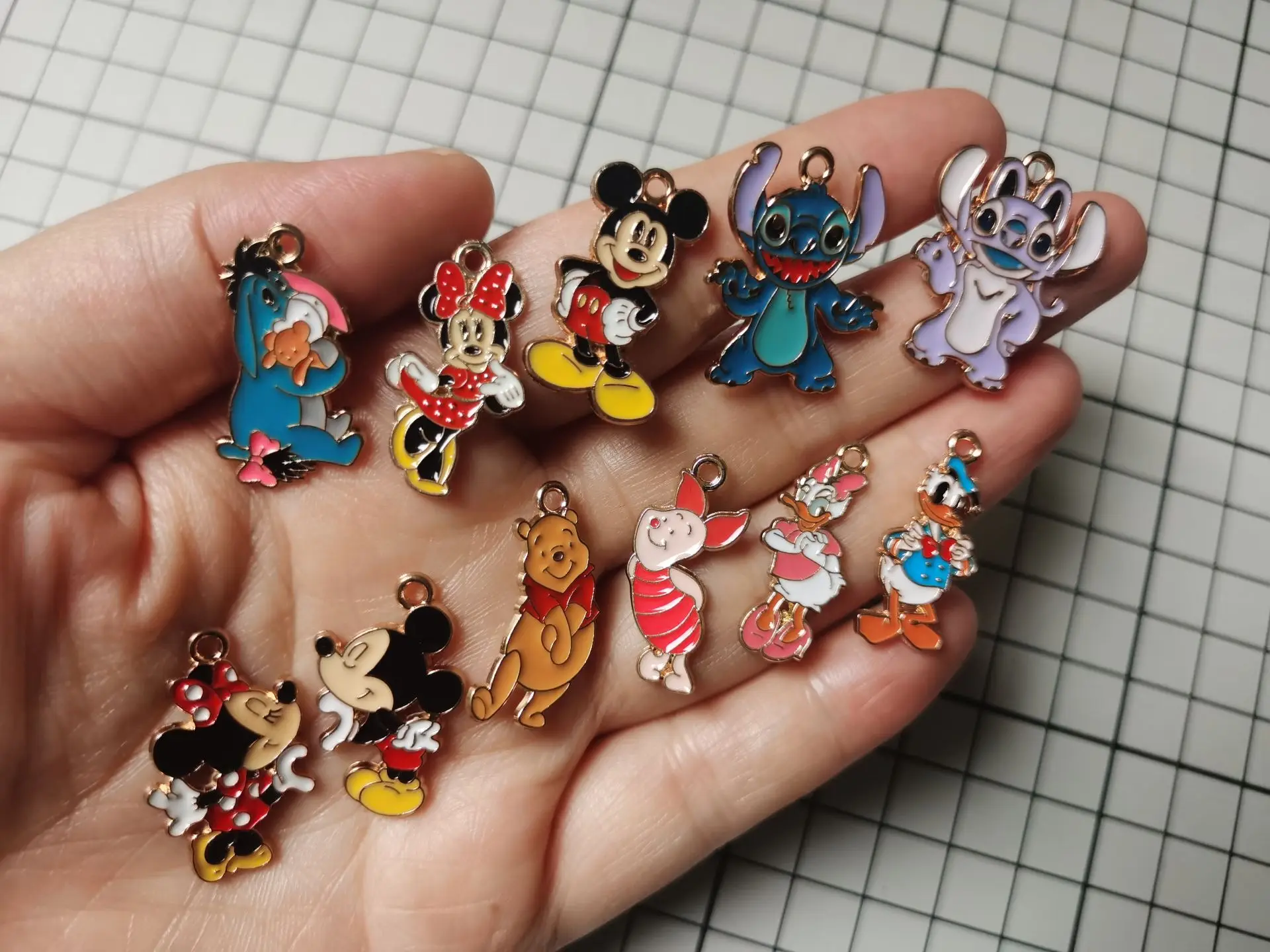 

10PCS cartoon mickey minnie stitch Pendant DIY Jewelry Necklace Earrings Bracelet Jewelry Earring Charms
