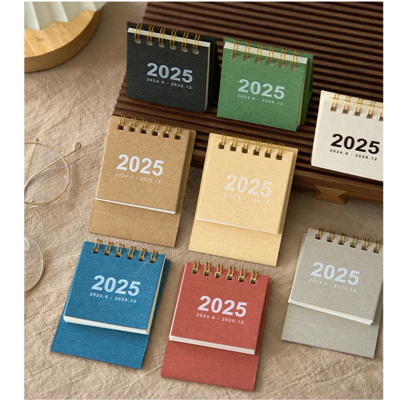 2025 Desk Calendar Cute Daily Planner Simple Solid Color Calendar Learning Goal List To-Do List Home Office Supplies