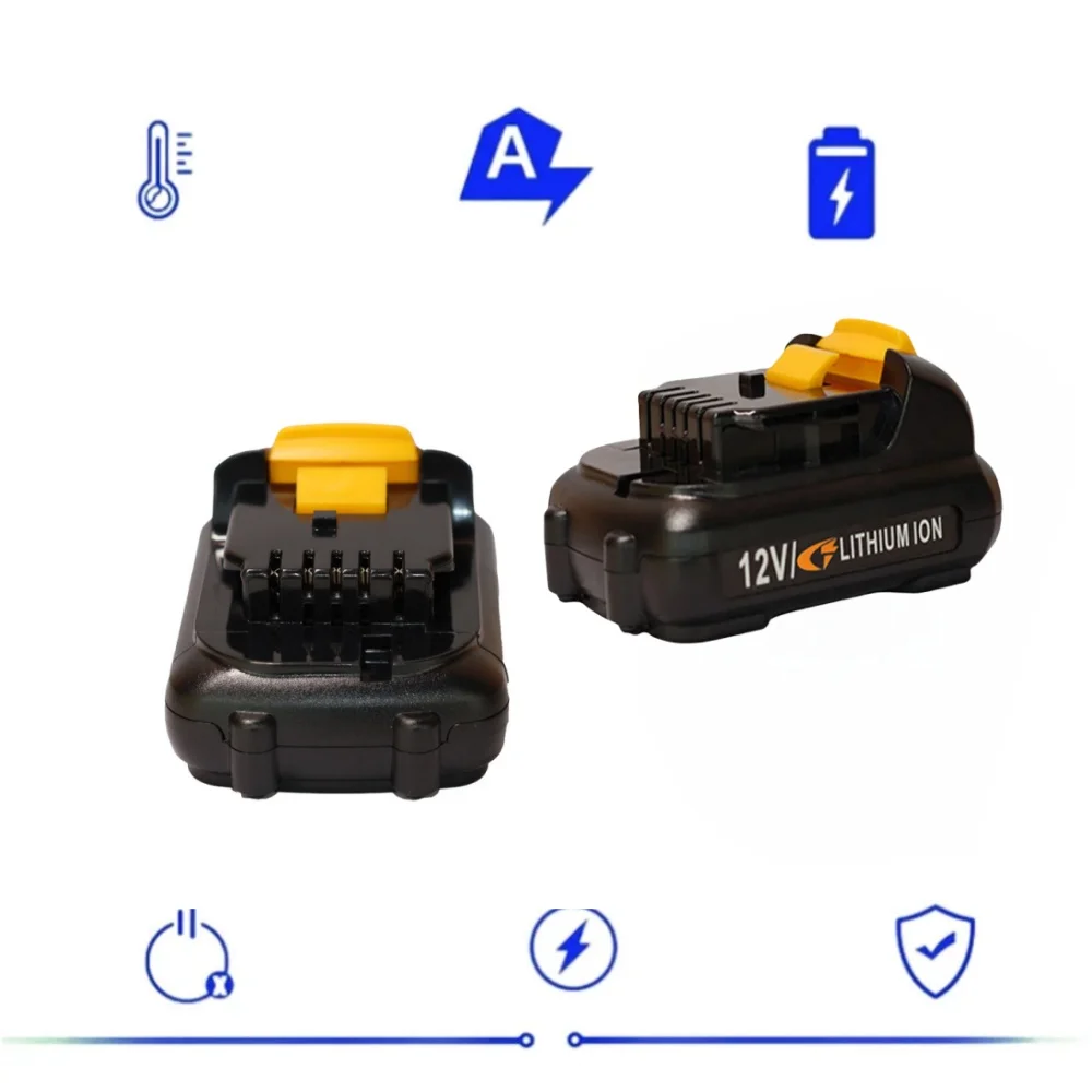 Bateria recarregável do Li-íon para Dewalt, ferramenta elétrica, 12V, 3000, 4000, 5000mAh, DCb120, DCb123, DCb122