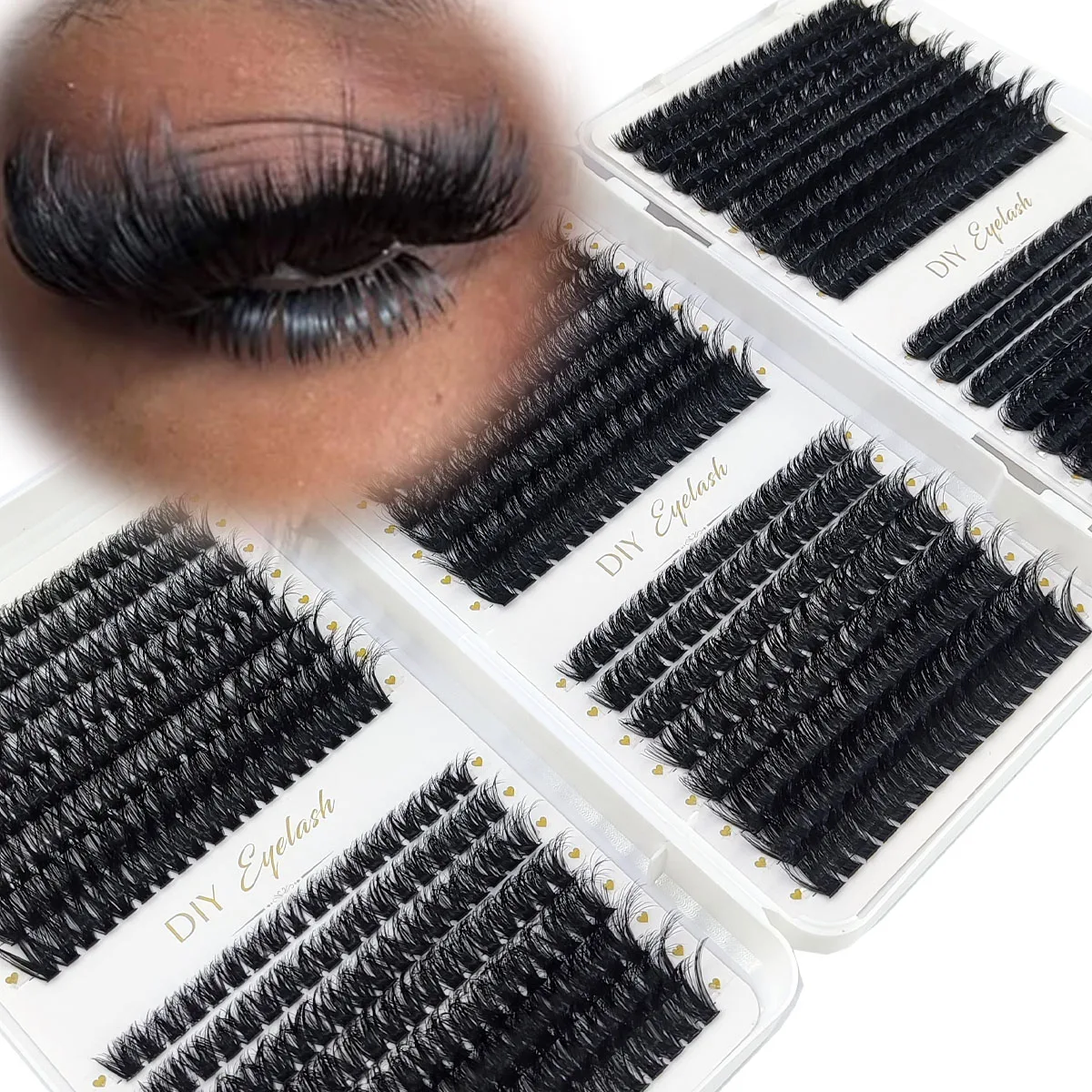 HBZGTLAD 200D-60D Bottom and Pointed Eyelash Clusters Volume 5D Fluffy Clusters Manga Eyelash  Single Eyelash Cluster Extended P
